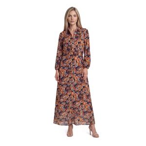 j mclaughlin maxi dress J.McLaughlin Women's Kailyn in Giardino Toile Bud Pink/Tan, Size XS Point Collar Armoire | Rent this J.Mclaughlin